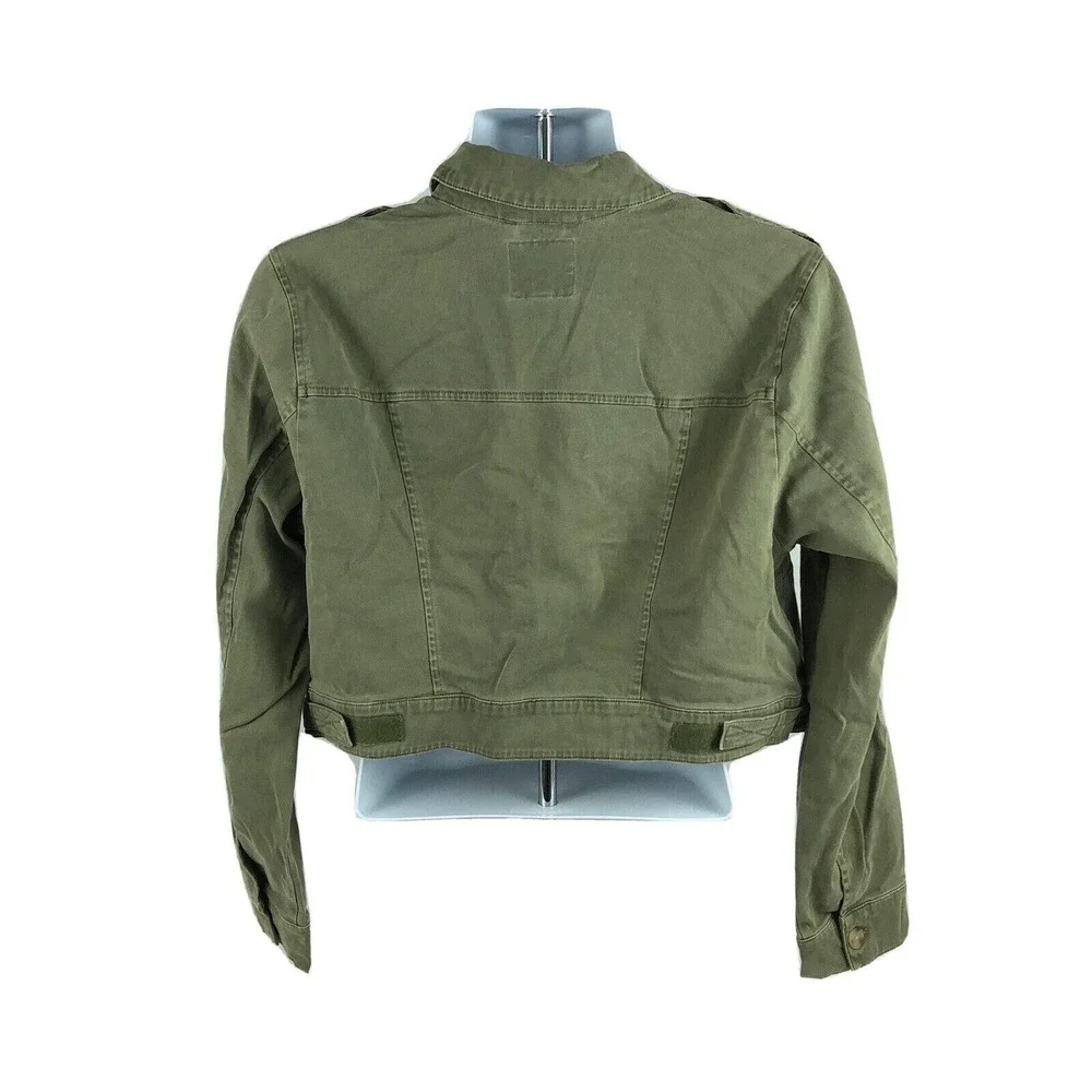 Torrid Women's Green Fashion‎ Stretch Jacket Size 2 Big Button Olive Green Boxy